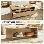 AMERLIFE Ensemble de 3 tables de salon avec tiroirs de rangement, table basse et 2 tables d'appoint