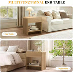 AMERLIFE Ensemble de 3 tables de salon avec tiroirs de rangement, table basse et 2 tables d'appoint