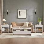 AMERLIFE Ensemble de 3 tables de salon avec tiroirs de rangement, table basse et 2 tables d'appoint
