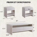AMERLIFE Ensemble de 3 tables de salon avec tiroirs de rangement, table basse et 2 tables d'appoint