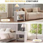 AMERLIFE Ensemble de 3 tables de salon avec tiroirs de rangement, table basse et 2 tables d'appoint