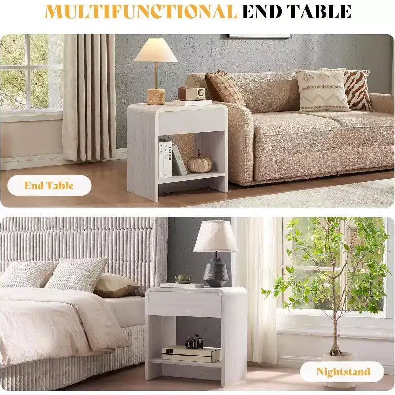 AMERLIFE Ensemble de 3 tables de salon avec tiroirs de rangement, table basse et 2 tables d'appoint