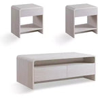 AMERLIFE Ensemble de 3 tables de salon avec tiroirs de rangement, table basse et 2 tables d'appoint