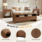 AMERLIFE Ensemble de 3 tables de salon avec tiroirs de rangement, table basse et 2 tables d'appoint