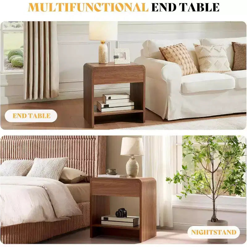 AMERLIFE Ensemble de 3 tables de salon avec tiroirs de rangement, table basse et 2 tables d'appoint