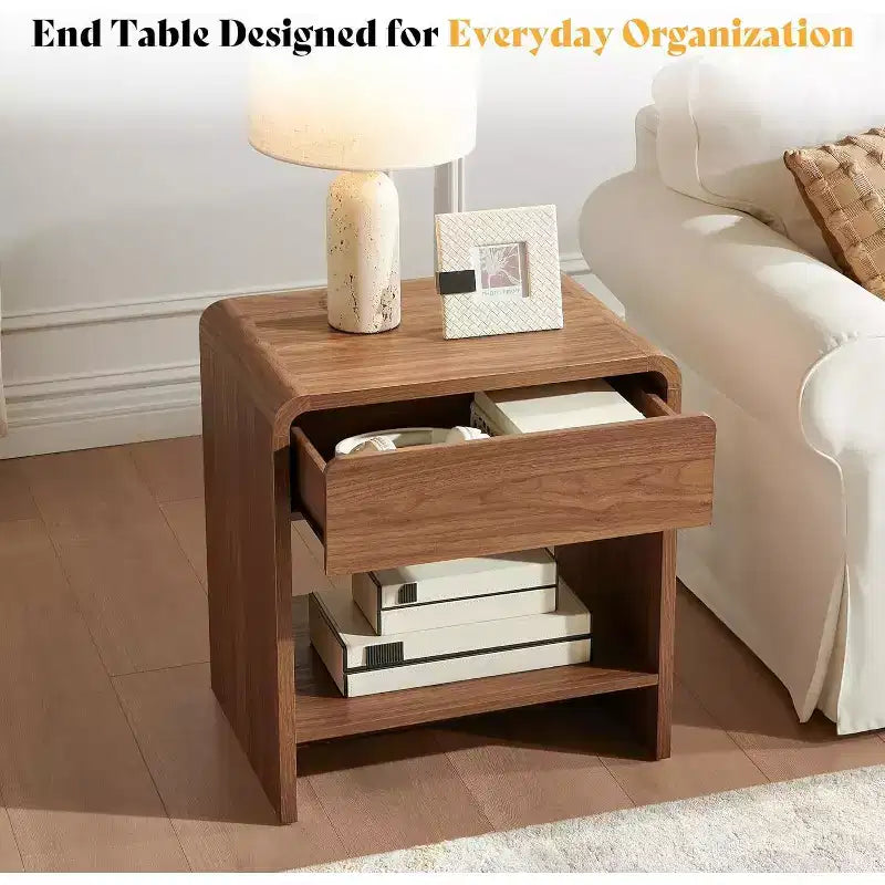 AMERLIFE Ensemble de 3 tables de salon avec tiroirs de rangement, table basse et 2 tables d'appoint