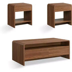 AMERLIFE Ensemble de 3 tables de salon avec tiroirs de rangement, table basse et 2 tables d'appoint