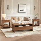 AMERLIFE 3-Piece Living Room Table Set with Storage Drawers, Coffee Table & 2 End Tables