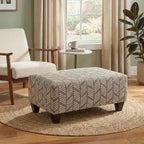 Roundhill Furniture Marvella, pouf de salon, revêtement en tissu à chevrons