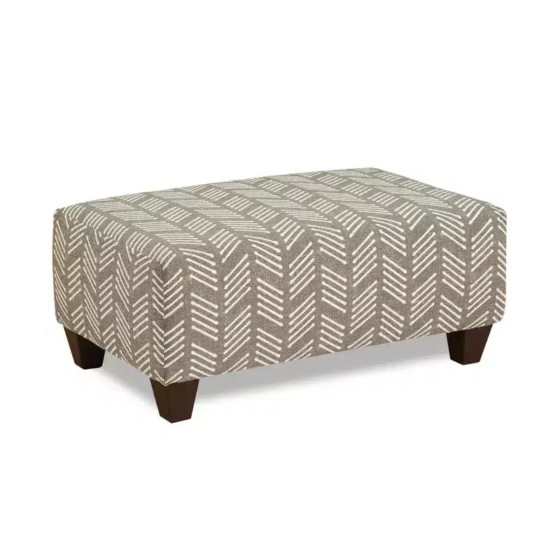 Roundhill Furniture Marvella, pouf de salon, revêtement en tissu à chevrons
