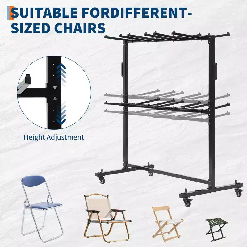 Support pour chaises pliantes, support robuste pour chaises pliantes et chariot de table