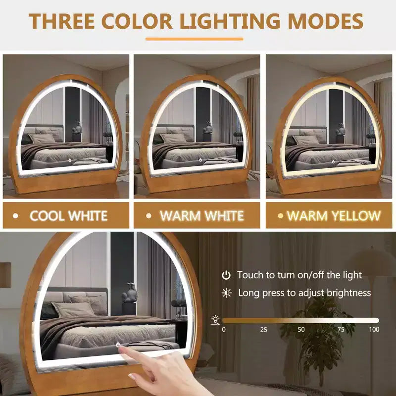 JVNOXK Coiffeuse texturée ondulée de 99 cm avec écran tactile et éclairage LED intégré, dotée d'un tiroir, idéale pour les chambres, couleur expresso