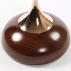 Table d'appoint ronde VIYET 21 Mermaid Tail, Table d'appoint piédestal en métal Art Déco, Table d'appoint minimaliste de style plateau pour petits espaces (Noyer brun)