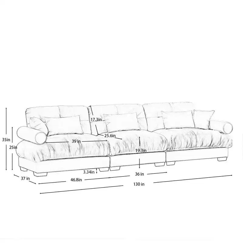 MAYEERTY Canapé moderne extra large 3 places en velours, soutien confortable pour le dos et l'assise, avec coussins lombaires et coussins décoratifs, vert olive