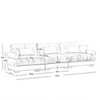 MAYEERTY Canapé moderne extra large 3 places en velours, soutien confortable pour le dos et l'assise, avec coussins lombaires et coussins décoratifs, vert olive