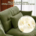 MAYEERTY Canapé moderne extra large 3 places en velours, soutien confortable pour le dos et l'assise, avec coussins lombaires et coussins décoratifs, vert olive