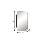 HomeRoots Meuble de salle de bain avec miroir encadré en métal doré de 24 po