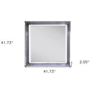 Miroir de commode encadré HomeRoots 42, carré, lumineux, en bois, argenté et blanc