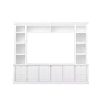 Meuble TV tout-en-un Zen GDFStudio pour téléviseur 70 pouces, avec 3 étagères réglables et un meuble de rangement