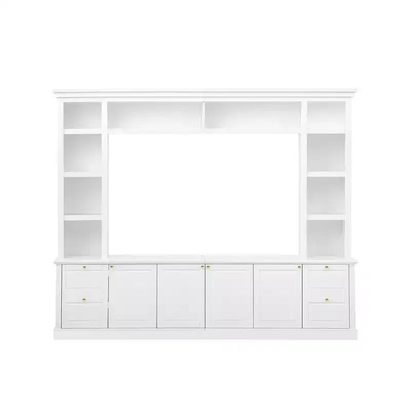 Meuble TV tout-en-un Zen GDFStudio pour téléviseur 70 pouces, avec 3 étagères réglables et un meuble de rangement