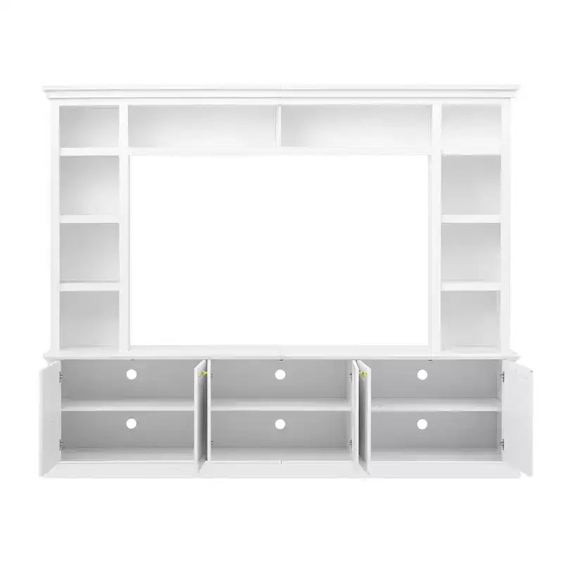 Meuble TV tout-en-un Zen GDFStudio pour téléviseur 70 pouces, avec 3 étagères réglables et un meuble de rangement