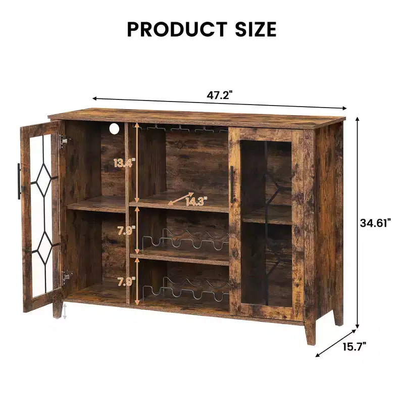 Cave à vin avec rangement et lumière, Meuble de bar pour la maison, Armoire à liqueurs pour la maison, Meuble à café avec porte-verres