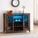 Cave à vin avec rangement et lumière, Meuble de bar pour la maison, Armoire à liqueurs pour la maison, Meuble à café avec porte-verres