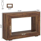 Console de ferme, table de canapé rustique en bois avec rangement pour entrée