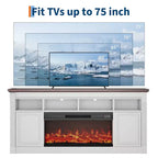 Meuble TV de ferme de 32 pouces 68, centre de divertissement pour téléviseurs jusqu'à 75 pouces, console média avec armoires de rangement ouvertes pour le salon