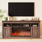 Meuble TV de ferme de 32 pouces 68, centre de divertissement pour téléviseurs jusqu'à 75 pouces, console média avec armoires de rangement ouvertes pour le salon