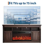 Meuble TV de ferme de 32 pouces 68, centre de divertissement pour téléviseurs jusqu'à 75 pouces, console média avec armoires de rangement ouvertes pour le salon