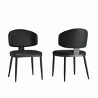MAYEERTY Lot de 2 chaises de salle à manger, chaises de salle à manger modernes en cuir PU et métal avec dossier incurvé ergonomique, pour salle à manger, café, bureau