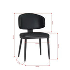 MAYEERTY Lot de 2 chaises de salle à manger, chaises de salle à manger modernes en cuir PU et métal avec dossier incurvé ergonomique, pour salle à manger, café, bureau