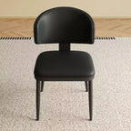 MAYEERTY Lot de 2 chaises de salle à manger, chaises de salle à manger modernes en cuir PU et métal avec dossier incurvé ergonomique, pour salle à manger, café, bureau