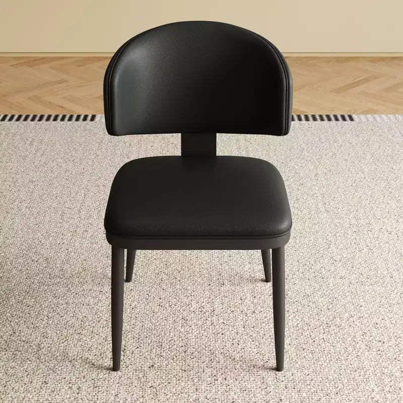 MAYEERTY Lot de 2 chaises de salle à manger, chaises de salle à manger modernes en cuir PU et métal avec dossier incurvé ergonomique, pour salle à manger, café, bureau
