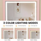 Coiffeuse 3-en-1 avec lumières, table de maquillage compacte, tabouret à roulettes et nombreux rangements, parfaite pour les petites chambres, les appartements et les chambres de filles.
