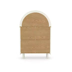 MAYEERTY Meuble de rangement arqué Étagère en bois avec 3 étagères Grain de bois pour salon chambre blanc