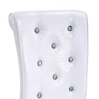 Lot de 4 Chaises de Salle à Manger Rembourrées en Similicuir avec Détails de Boucle en Cristal et Pieds en Métal Durables