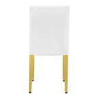 Lot de 2 chaises de salle à manger modernes rembourrées en PU avec pieds en métal doré, chaises luxueuses sans accoudoirs pour cuisine ou salle à manger-Panipeachy