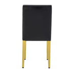 Lot de 2 chaises de salle à manger modernes rembourrées en PU avec pieds en métal doré, chaises luxueuses sans accoudoirs pour cuisine ou salle à manger-Panipeachy