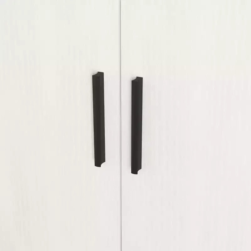 JVNOXK Meuble à chaussures en bois à quatre niveaux, autoportant, avec un tiroir, des portes de placard blanches et des étagères réglables. Idéal pour les entrées. Noyer