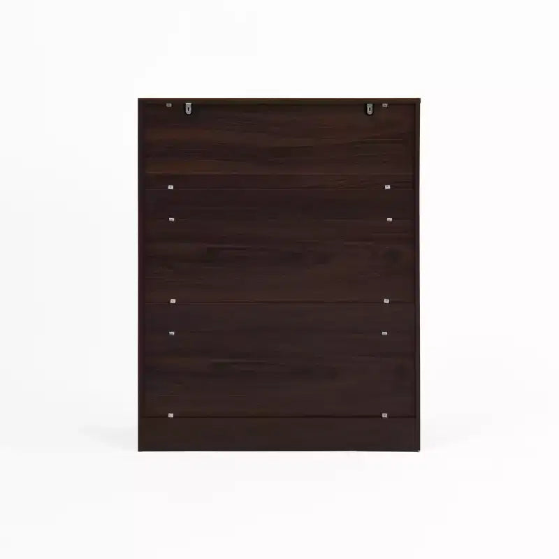 JVNOXK Meuble à chaussures en bois à quatre niveaux, autoportant, avec un tiroir, des portes de placard blanches et des étagères réglables. Idéal pour les entrées. Noyer