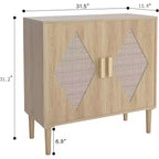 2 buffets de salle à manger avec rangement, armoires de rangement décoratives à double porte en rotin, buffets et armoires décoratives pour salon, salle à manger