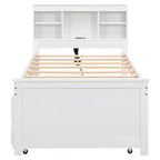Lit plateforme GDF Studio Banks avec tête de lit de rangement, USB, lit gigogne double et 3 tiroirs