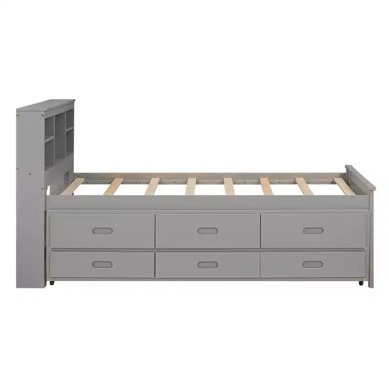 Lit plateforme GDF Studio Banks avec tête de lit de rangement, USB, lit gigogne double et 3 tiroirs