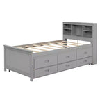 Lit plateforme GDF Studio Banks avec tête de lit de rangement, USB, lit gigogne double et 3 tiroirs