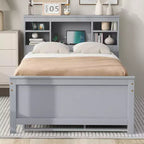 GDF Studio Banks Platform Bed with Storage Headboard, USB, Twin Size Trundle and 3 Drawers