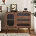 JVNOXK Decorative cabinet with 3 drawers and cabinet doors, wooden storage cabinet with shelves, suitable for living rooms, natural wood