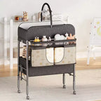 Table à langer pliable portable avec matelas imperméable, station à hauteur réglable avec tiroirs de rangement, organisateur de chambre mobile pour nouveau-nés et nourrissons