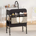 Table à langer pliable portable avec matelas imperméable, station à hauteur réglable avec tiroirs de rangement, organisateur de chambre mobile pour nouveau-nés et nourrissons